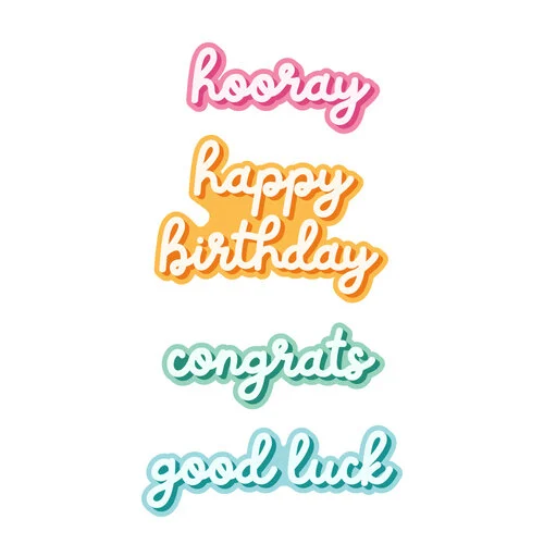 Scrapbook.com - Decorative Die Set - Celebration Sentiments 1 Scrapbook.com - Decorative Die Set - Celebration Sentiments