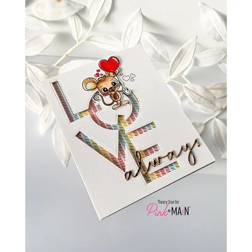 Pink and Main - Clear Photopolymer Stamps - December Mouse 4 Pink and Main - Clear Photopolymer Stamps - December Mouse