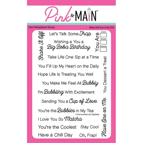 Pink and Main - Clear Photopolymer Stamps - Big Boba