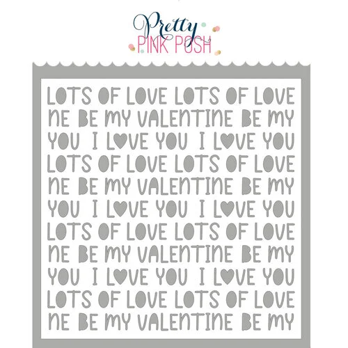 Pretty Pink Posh - Stencils - Love Words 1 Pretty Pink Posh - Stencils - Love Words