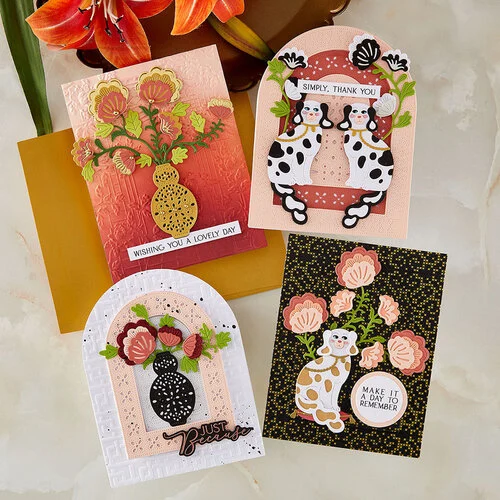 Spellbinders - Regal Reflections Collection - Die, Clear Photopolymer Stamp, and 3D Embossing Folder Bundle
