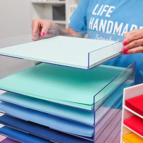 Scrapbook.com - Modern 12x12 Stackable Paper Trays - Clear - 8 Pack