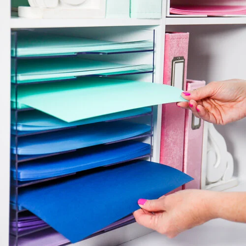 Scrapbook.com - Modern 12x12 Stackable Paper Trays - Clear - 8 Pack