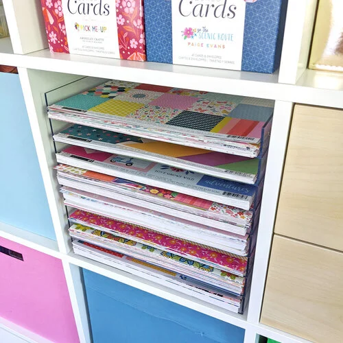 Scrapbook.com - Modern 12x12 Stackable Paper Trays - Clear - 8 Pack