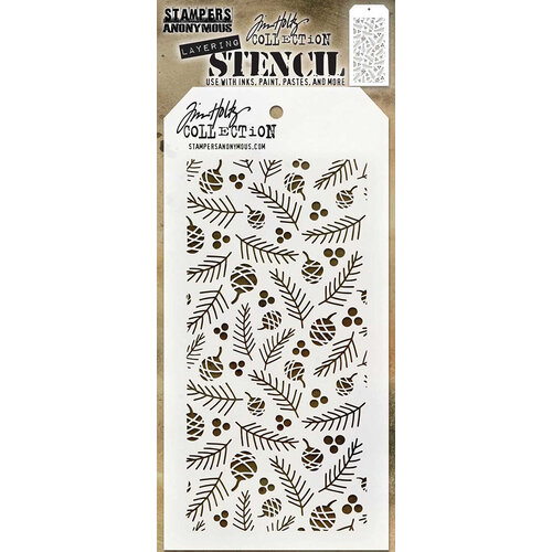Stampers Anonymous - Tim Holtz - Christmas - Layering Stencil - Gatherings 1 Stampers Anonymous - Tim Holtz - Christmas - Layering Stencil - Gatherings