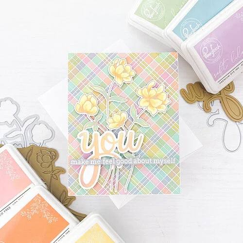 Pinkfresh Studio - Layering Stencils - Dainty Plaid 4 Pinkfresh Studio - Layering Stencils - Dainty Plaid