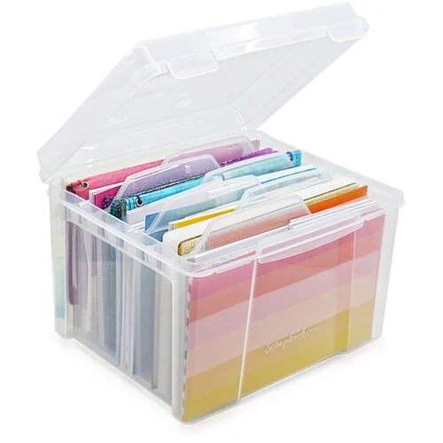 Scrapbook.com - Clear Craft Storage Box - with 6 Tabbed Dividers 1 Scrapbook.com - Clear Craft Storage Box - with 6 Tabbed Dividers