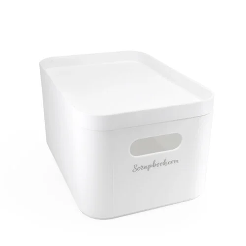 Scrapbook.com - Storage Bin with Lid - White 1 Scrapbook.com - Storage Bin with Lid - White