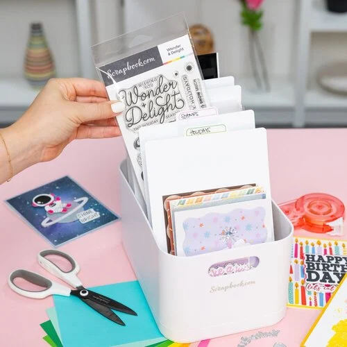 Scrapbook.com - Storage Bin with Lid - White 5 Scrapbook.com - Storage Bin with Lid - White