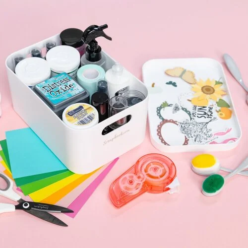 Scrapbook.com - Storage Bin with Lid - White 7 Scrapbook.com - Storage Bin with Lid - White