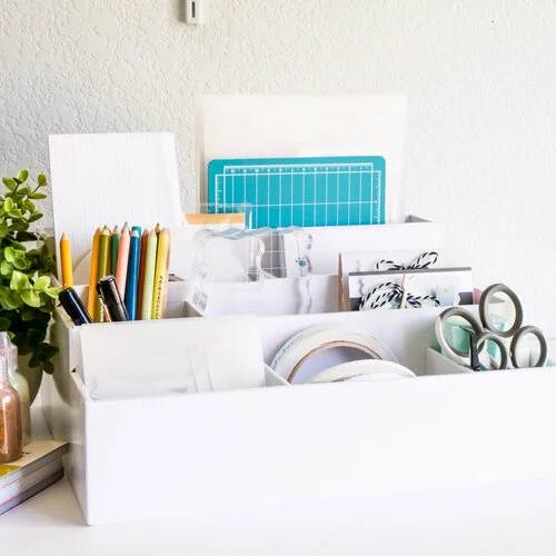 Scrapbook.com - Craft Room Basics - Large Stadium Organizer - 9 Compartments - White