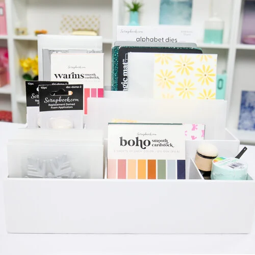 Scrapbook.com - Craft Room Basics - Large Stadium Organizer - 9 Compartments - White
