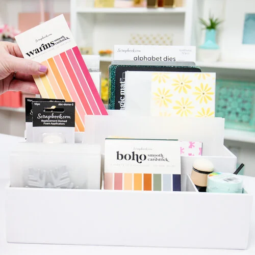 Scrapbook.com - Craft Room Basics - Large Stadium Organizer - 9 Compartments - White