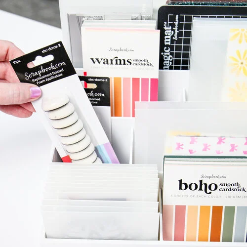 Scrapbook.com - Craft Room Basics - Large Stadium Organizer - 9 Compartments - White