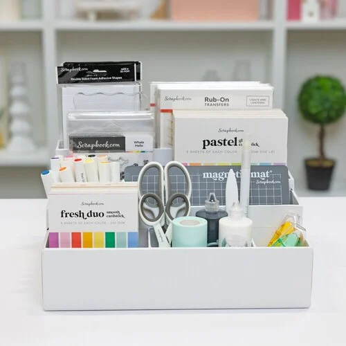 Scrapbook.com - Craft Room Basics - Large Stadium Organizer - 9 Compartments - White
