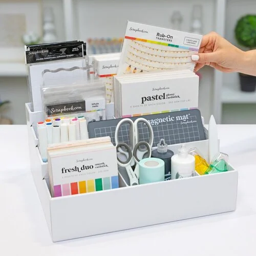 Scrapbook.com - Craft Room Basics - Large Stadium Organizer - 9 Compartments - White