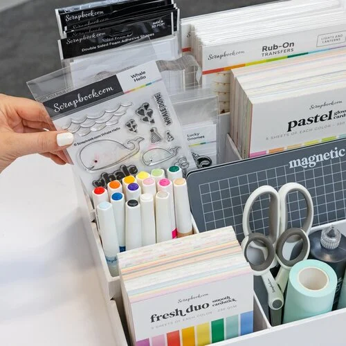 Scrapbook.com - Craft Room Basics - Large Stadium Organizer - 9 Compartments - White