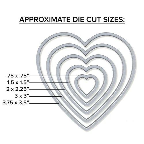 Scrapbook.com - Decorative Die Set - Nested Hearts 4 Scrapbook.com - Decorative Die Set - Nested Hearts