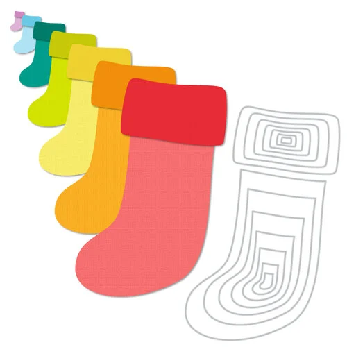 Scrapbook.com - Decorative Die Set - Nested Stockings