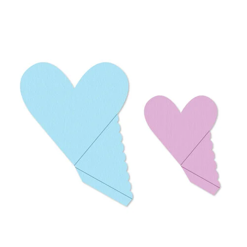 Scrapbook.com - Decorative Die Set - DIY Pockets - Scalloped Hearts - Set of 2