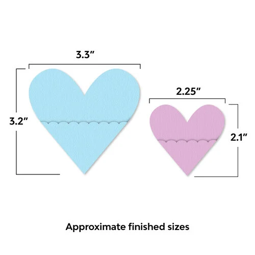 Scrapbook.com - Decorative Die Set - DIY Pockets - Scalloped Hearts - Set of 2