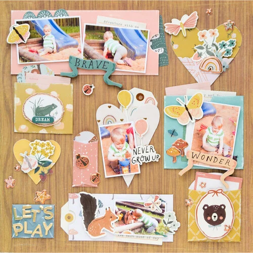 Scrapbook.com - Decorative Die Set - DIY Pockets - Scalloped Hearts - Set of 2