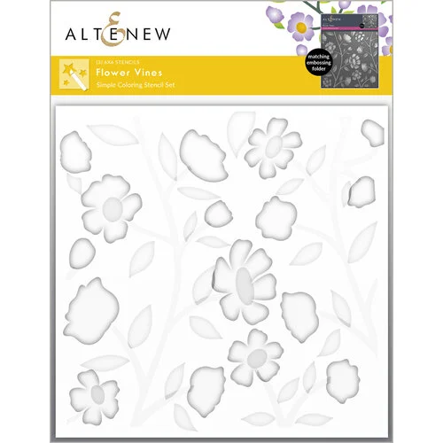 Altenew - Simple Coloring Stencil - 3 in 1 Set - Flower Vines 1 Altenew - Simple Coloring Stencil - 3 in 1 Set - Flower Vines