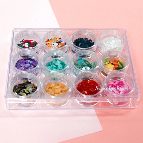 Scrapbook.com - Embellishment Jars - 12 Pieces with Storage Case - Mini 5 Scrapbook.com - Embellishment Jars - 12 Pieces with Storage Case - Mini