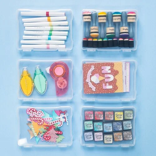 Scrapbook.com - Clear Craft Storage Boxes - 5x7 - 7 Piece Set
