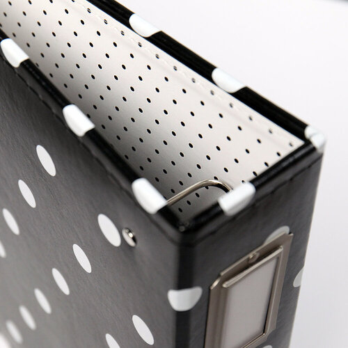 Scrapbook.com - 12x12 Three Ring Album - Black with White Dots