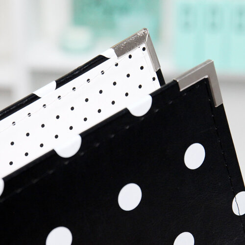 Scrapbook.com - 12x12 Three Ring Album - Black with White Dots