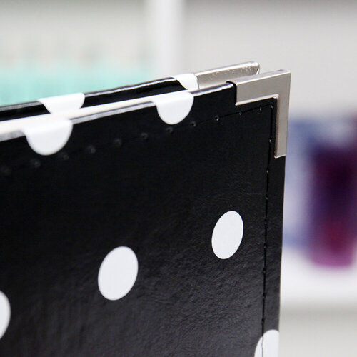 Scrapbook.com - 12x12 Three Ring Album - Black with White Dots