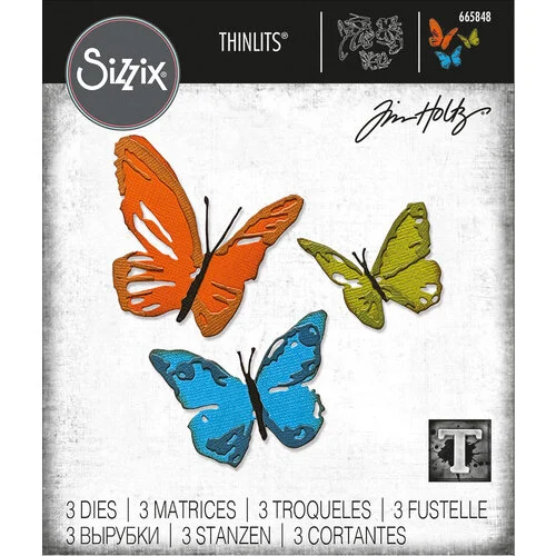 Sizzix - Tim Holtz - Thinlits Dies - Brushstroke Butterflies