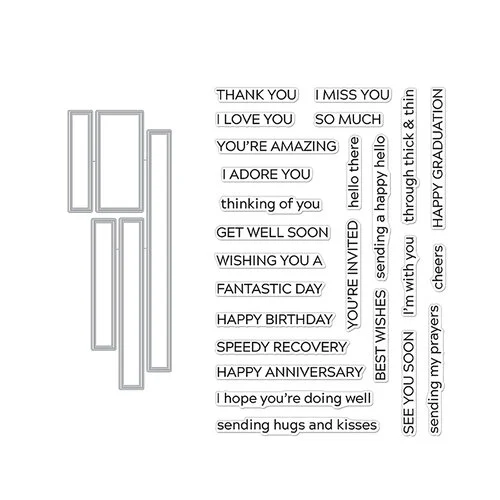 Hero Arts - Die and Clear Photopolymer Stamp Set - Message Strips 1 Hero Arts - Die and Clear Photopolymer Stamp Set - Message Strips
