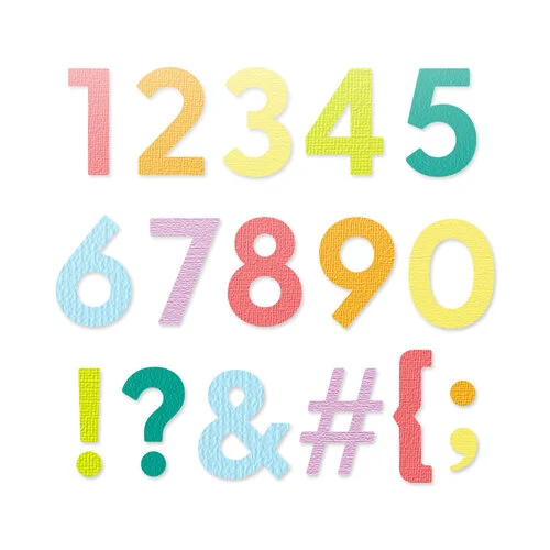 Scrapbook.com - Decorative Die Set - Bold Basic Numbers and Characters 1 Scrapbook.com - Decorative Die Set - Bold Basic Numbers and Characters