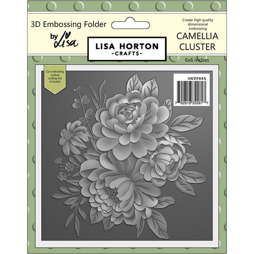 Lisa Horton Crafts - 3D Embossing Folder with Coordinating Dies - Camellia Cluster 1 Lisa Horton Crafts - 3D Embossing Folder with Coordinating Dies - Camellia Cluster
