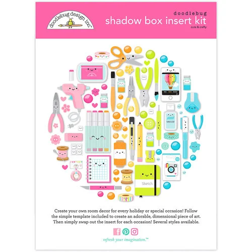 Doodlebug Design - Shadow Box Insert Kit - Cute and Crafty