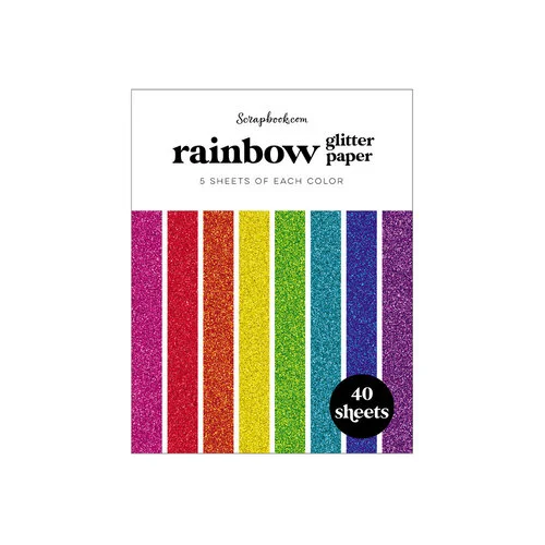 Scrapbook.com - Rainbow - Glitter Paper Pad - A2 - 4.25 x 5.5 - 40 Sheets 1 Scrapbook.com - Rainbow - Glitter Paper Pad - A2 - 4.25 x 5.5 - 40 Sheets