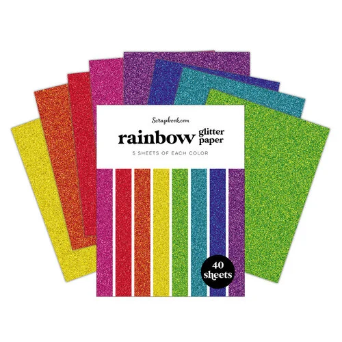 Scrapbook.com - Rainbow - Glitter Paper Pad - A2 - 4.25 x 5.5 - 40 Sheets 2 Scrapbook.com - Rainbow - Glitter Paper Pad - A2 - 4.25 x 5.5 - 40 Sheets