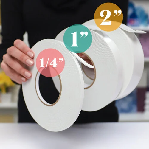 Scrapbook.com - Double Sided Adhesive Foam Roll Combo Pack - White - 2mm Thickness