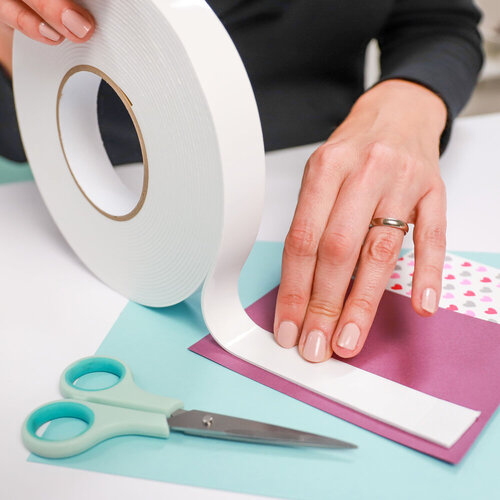 Scrapbook.com - Double Sided Adhesive Foam Roll Combo Pack - White - 2mm Thickness