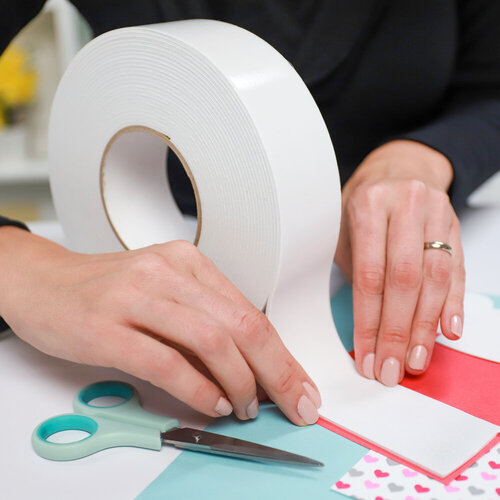 Scrapbook.com - Double Sided Adhesive Foam Roll Combo Pack - White - 2mm Thickness