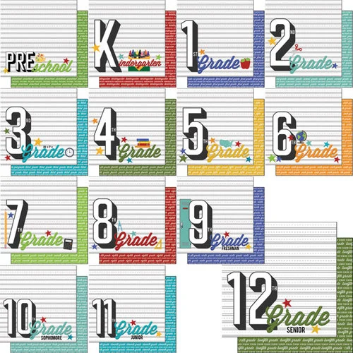 Scrapbook Customs - 12 x 12 Paper Pack - School Years 1 Scrapbook Customs - 12 x 12 Paper Pack - School Years