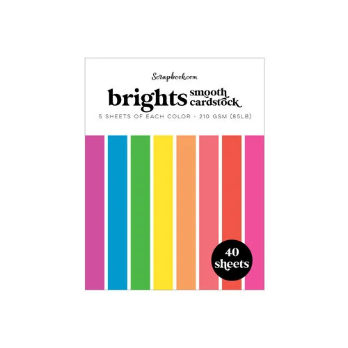 Scrapbook.com - Brights - Smooth Cardstock Paper Pad - A2 - 4.25 x 5.5 - 40 Sheets