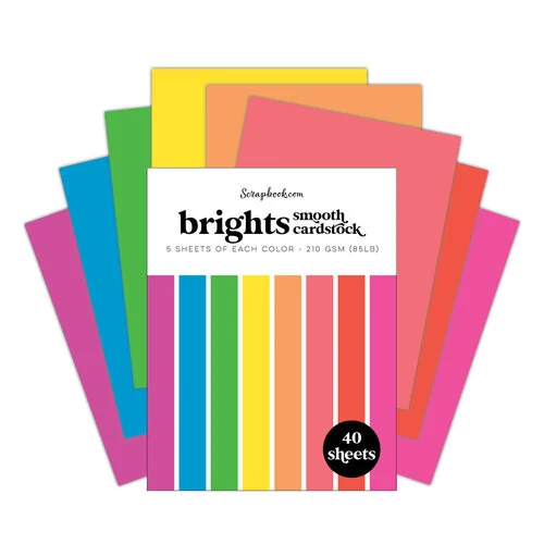 Scrapbook.com - Brights - Smooth Cardstock Paper Pad - A2 - 4.25 x 5.5 - 40 Sheets
