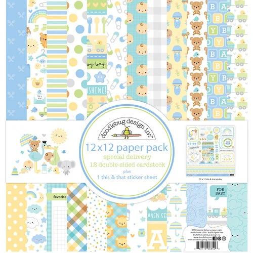 Doodlebug Design - Special Delivery Collection - 12 x 12 Paper Pack 1 Doodlebug Design - Special Delivery Collection - 12 x 12 Paper Pack