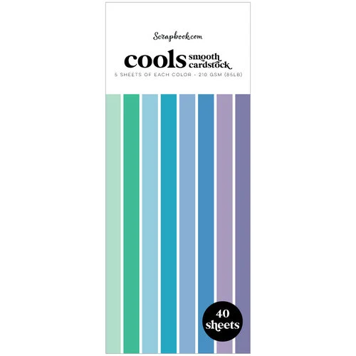 Scrapbook.com - Cools - Smooth Cardstock Paper Pad - Double Sided - 3.5 x 8.5 - 40 Sheets