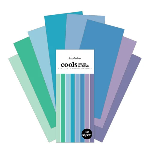 Scrapbook.com - Cools - Smooth Cardstock Paper Pad - Double Sided - 3.5 x 8.5 - 40 Sheets