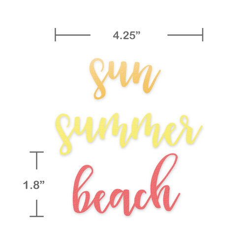 Scrapbook.com - Decorative Die Set - Summer Beach Sentiments 2 Scrapbook.com - Decorative Die Set - Summer Beach Sentiments