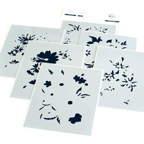 Pinkfresh Studio - Layering Stencils - Painted Daisies 1 Pinkfresh Studio - Layering Stencils - Painted Daisies